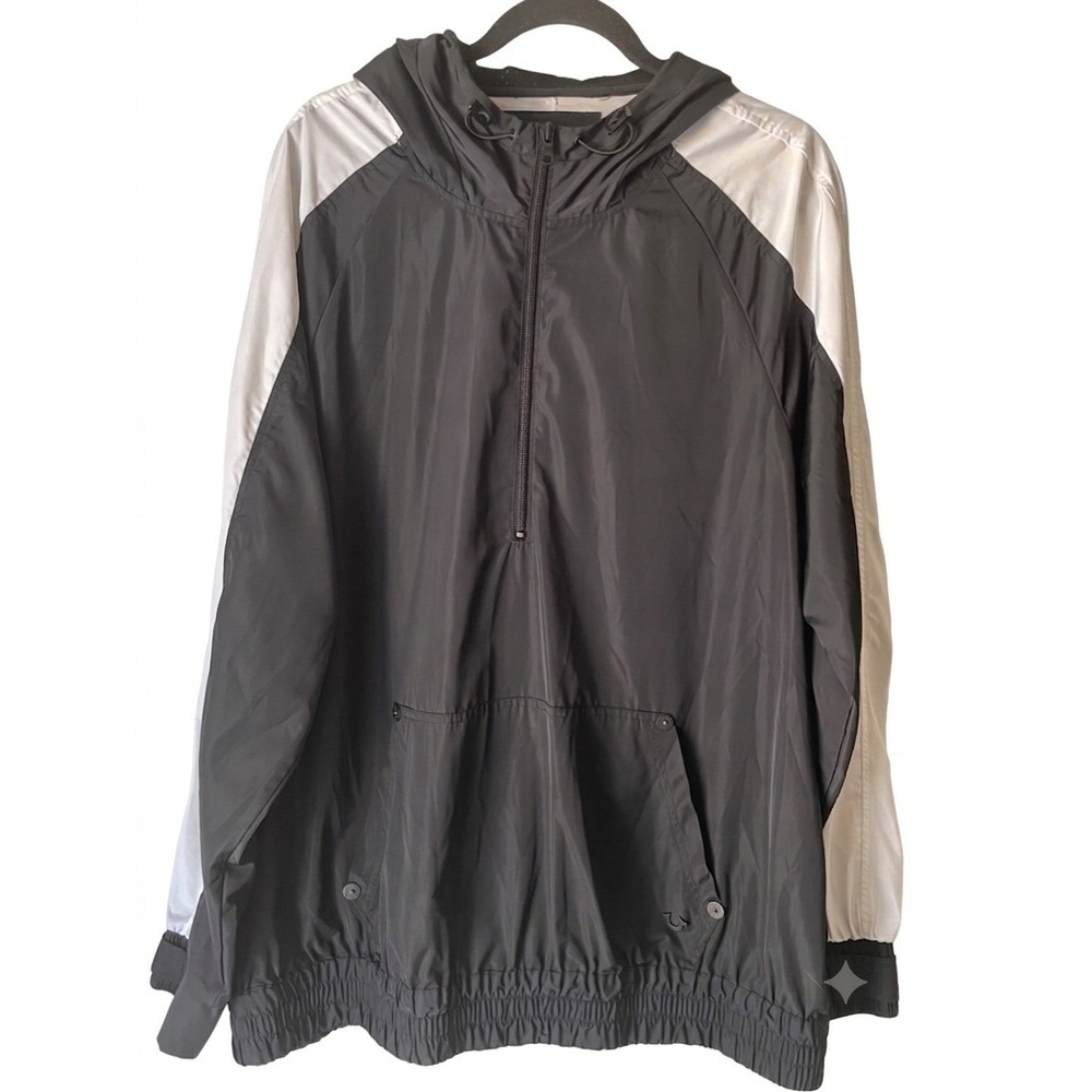 True Religion Mens Color Block Anorak Jacket pull Over Windbreaker Activewear L